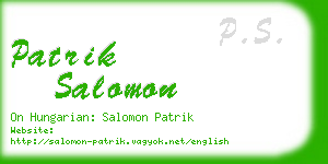 patrik salomon business card